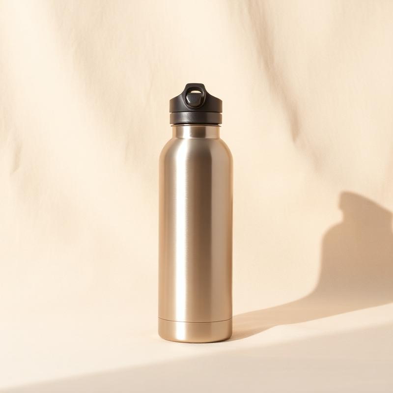 Bottle labelled with a Safe Belongings QR tag