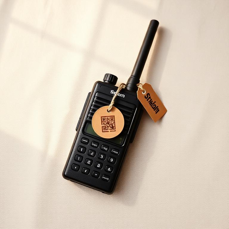 Two-way radios labelled with a Safe Belongings QR tag